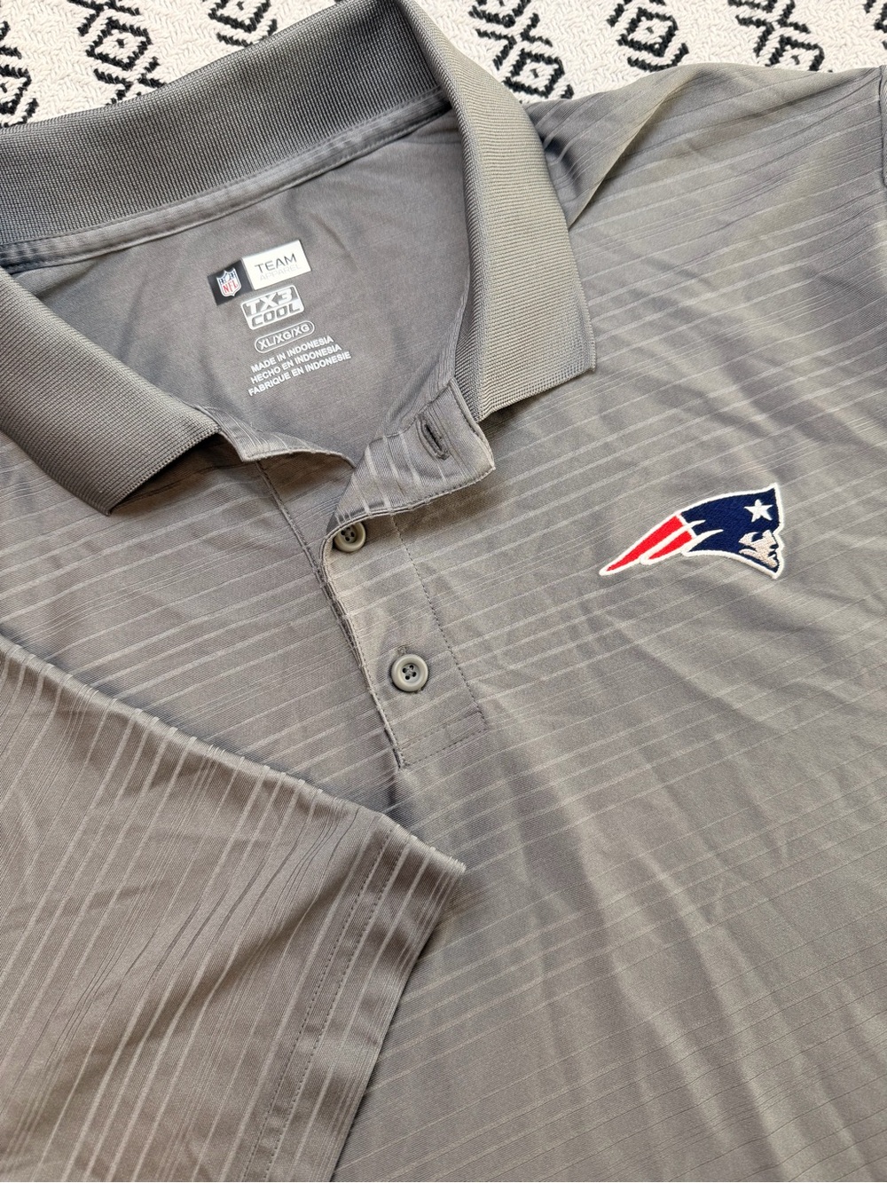 New England Patriots NFL Team Apparel Gray TX3 Cool Polo Shirt Men's XL football